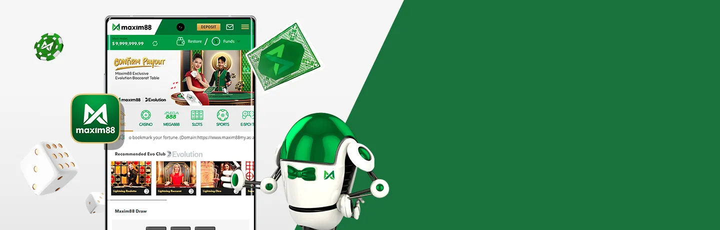 Maxim88 mobile app on iPhone and Android