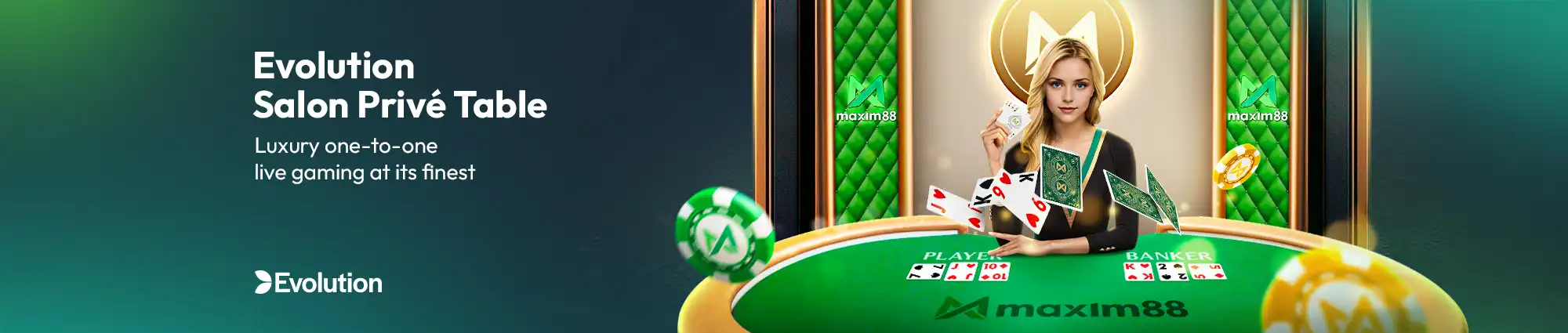 Live casino tables at Maxim88